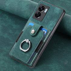 Funda Silicona Goma de Cuero Carcasa SD1 para Oppo A77 5G Verde