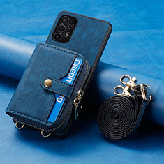 Funda Silicona Goma de Cuero Carcasa SD1 para Samsung Galaxy M32 5G Azul