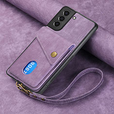 Funda Silicona Goma de Cuero Carcasa SD1 para Samsung Galaxy S22 Plus 5G Purpura Claro