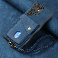 Funda Silicona Goma de Cuero Carcasa SD1 para Samsung Galaxy S22 Ultra 5G Azul