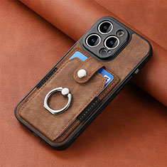 Funda Silicona Goma de Cuero Carcasa SD11 para Apple iPhone 13 Pro Marron