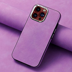 Funda Silicona Goma de Cuero Carcasa SD13 para Apple iPhone 13 Pro Max Purpura Claro