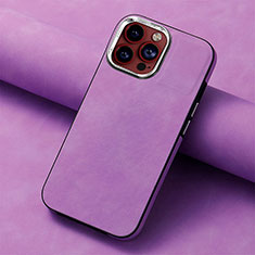 Funda Silicona Goma de Cuero Carcasa SD13 para Apple iPhone 14 Pro Purpura Claro