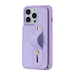 Funda Silicona Goma de Cuero Carcasa SD14 para Apple iPhone 13 Pro Morado