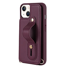 Funda Silicona Goma de Cuero Carcasa SD14 para Apple iPhone 14 Rojo Rosa