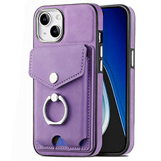 Funda Silicona Goma de Cuero Carcasa SD16 para Apple iPhone 15 Purpura Claro