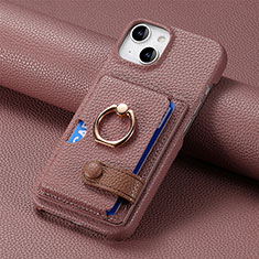 Funda Silicona Goma de Cuero Carcasa SD17 para Apple iPhone 14 Marron Claro