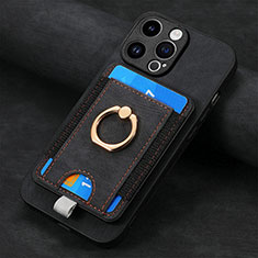 Funda Silicona Goma de Cuero Carcasa SD18 para Apple iPhone 14 Pro Max Negro