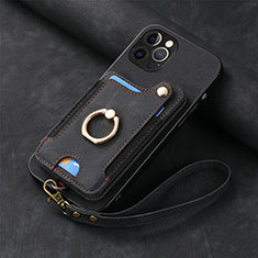 Funda Silicona Goma de Cuero Carcasa SD2 para Apple iPhone 14 Pro Max Negro