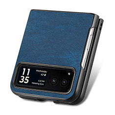 Funda Silicona Goma de Cuero Carcasa SD2 para Motorola Moto Razr 40 5G Azul