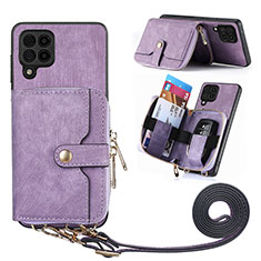 Funda Silicona Goma de Cuero Carcasa SD2 para Samsung Galaxy F12 Purpura Claro