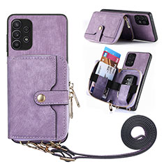 Funda Silicona Goma de Cuero Carcasa SD2 para Samsung Galaxy M32 5G Purpura Claro