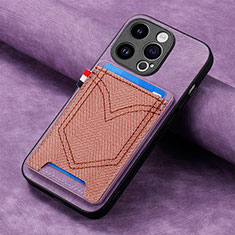 Funda Silicona Goma de Cuero Carcasa SD3 para Apple iPhone 13 Pro Max Purpura Claro