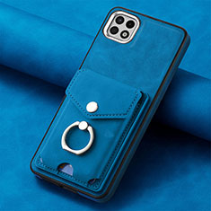 Funda Silicona Goma de Cuero Carcasa SD3 para Samsung Galaxy A22 5G Azul