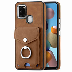 Funda Silicona Goma de Cuero Carcasa SD4 para Samsung Galaxy A21s Marron