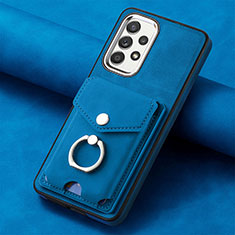 Funda Silicona Goma de Cuero Carcasa SD4 para Samsung Galaxy M32 5G Azul