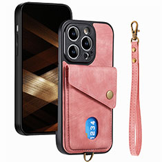 Funda Silicona Goma de Cuero Carcasa SD5 para Apple iPhone 13 Pro Max Rosa