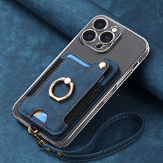 Funda Silicona Goma de Cuero Carcasa SD5 para Apple iPhone 14 Pro Max Azul