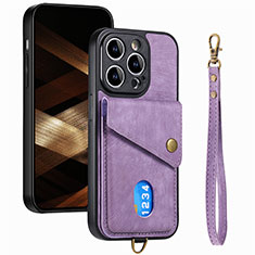 Funda Silicona Goma de Cuero Carcasa SD5 para Apple iPhone 14 Pro Purpura Claro
