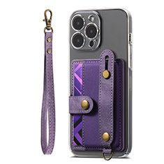 Funda Silicona Goma de Cuero Carcasa SD6 para Apple iPhone 14 Pro Morado