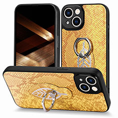 Funda Silicona Goma de Cuero Carcasa SD6 para Apple iPhone 15 Plus Amarillo