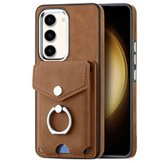 Funda Silicona Goma de Cuero Carcasa SD7 para Samsung Galaxy S22 Plus 5G Marron