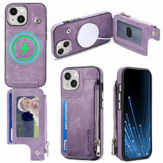 Funda Silicona Goma de Cuero Carcasa SD8 para Apple iPhone 14 Plus Purpura Claro
