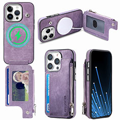 Funda Silicona Goma de Cuero Carcasa SD9 para Apple iPhone 14 Pro Purpura Claro