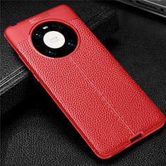 Funda Silicona Goma de Cuero Carcasa U01 para Huawei Mate 40E Pro 5G Rojo