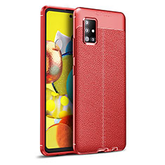 Funda Silicona Goma de Cuero Carcasa WL1 para Samsung Galaxy A51 5G Rojo