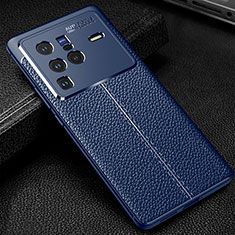 Funda Silicona Goma de Cuero Carcasa WL1 para Vivo X80 Pro 5G Azul