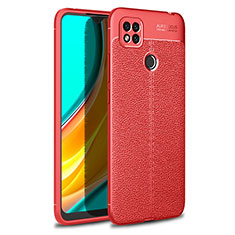 Funda Silicona Goma de Cuero Carcasa WL1 para Xiaomi Redmi 9 India Rojo