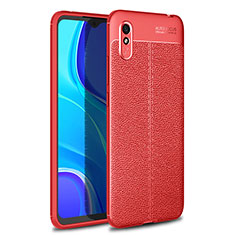 Funda Silicona Goma de Cuero Carcasa WL1 para Xiaomi Redmi 9A Rojo
