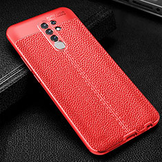 Funda Silicona Goma de Cuero Carcasa WL2 para Xiaomi Redmi 9 Rojo