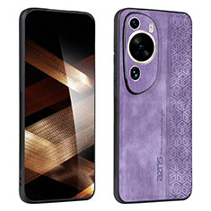 Funda Silicona Goma de Cuero Carcasa YZ1 para Huawei P60 Art Purpura Claro