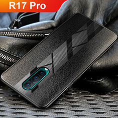 Funda Silicona Goma de Cuero para Oppo R17 Pro Negro