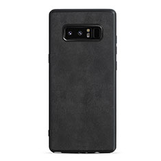 Funda Silicona Goma de Cuero Q01 para Samsung Galaxy Note 8 Negro