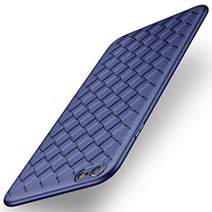 Funda Silicona Goma de Cuero W02 para Apple iPhone 6 Plus Azul