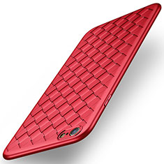 Funda Silicona Goma de Cuero W02 para Apple iPhone 6 Plus Rojo