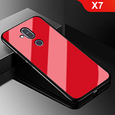 Funda Silicona Goma Espejo para Nokia X7 Rojo