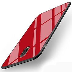 Funda Silicona Goma Espejo para Samsung Galaxy C8 C710F Rojo