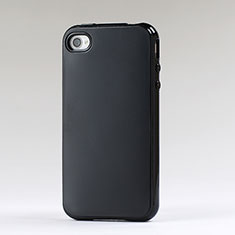 Funda Silicona Goma para Apple iPhone 4S Negro