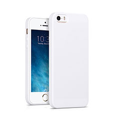 Funda Silicona Goma para Apple iPhone 5 Blanco