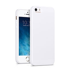 Funda Silicona Goma para Apple iPhone 5S Blanco