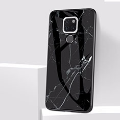 Funda Silicona Goma Patron de Marmol para Huawei Mate 20 Negro