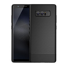 Funda Silicona Goma Twill para Samsung Galaxy Note 8 Duos N950F Negro