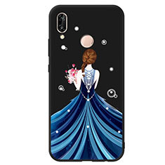 Funda Silicona Goma Vestido de Novia Carcasa para Huawei P20 Lite Azul