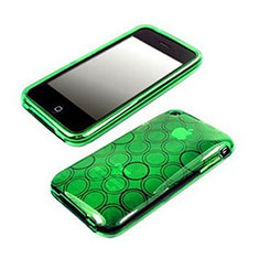 Funda Silicona Transparente Circulo para Apple iPhone 3G 3GS Verde