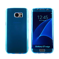 Funda Silicona Transparente Cubre Entero Carcasa para Samsung Galaxy S7 Edge G935F Azul
