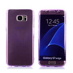 Funda Silicona Transparente Cubre Entero Carcasa para Samsung Galaxy S7 Edge G935F Morado